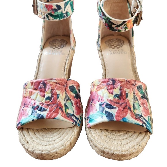 Vince Camuto Floral Espadrille Sandals - Pink and Green - Picture 1 of 5